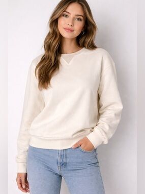 Eleventy Off-White Crewneck Sweatshirt